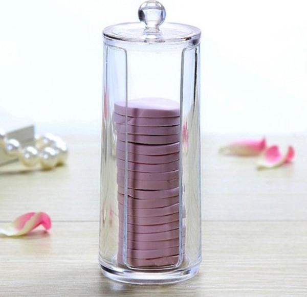 Kapaklı Makyaj Pamuğu Düzenleyici Organizer Şeffaf Pamukluk  - Image 1