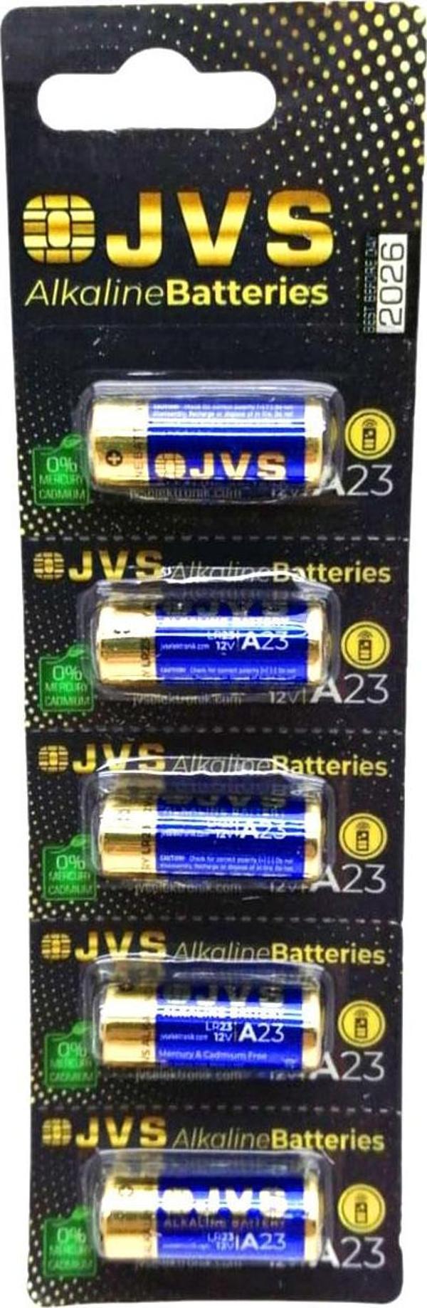 JVS A23 LR23 12V ARAÇ KUMANDA PİLİ 5Lİ KART  - Image 1