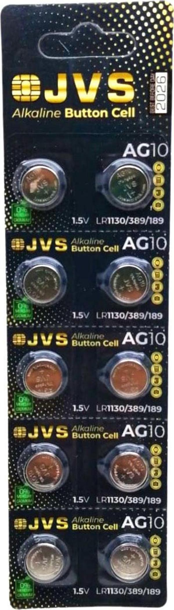 JVS AG10 1.5V LR1130 SAAT PİLİ 10LU KART  - Image 1