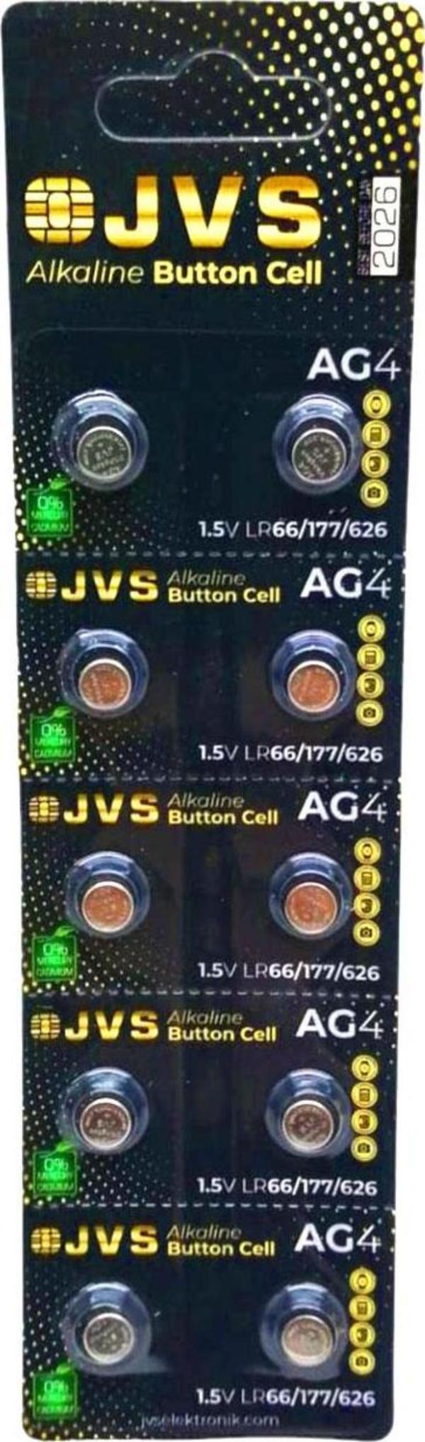 JVS AG4 1.5V LR66 SAAT PİLİ 10LU KART  - Image 1