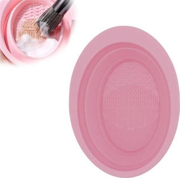 Katlanabilir Silikon Makyaj Fırça Temizleme Matı Makyaj Aleti Yıkama Pedi Kurutma Standı  - Image 1