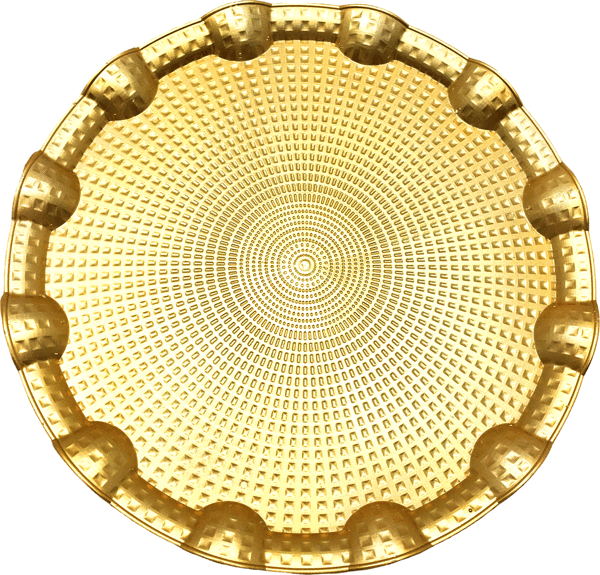 KÜÇÜK YUVARLAK GOLD SUNUM TEPSİ PLASTİK  - Image 1