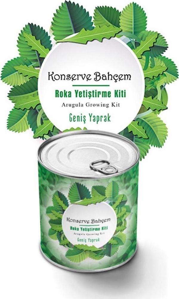 Konserve Bahçem Evde Konservede İri Yapraklı Roka Yetiştirme Kiti  - Image 1