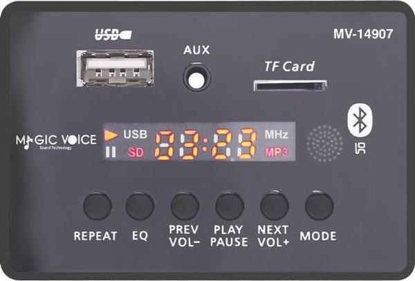 MAGİCVOİCE MV-14907 USB/SD/MIC/AUX/BLUETOOTH KUMANDALI EKRANLI OTO TEYP ÇEVİRİCİ DİJİTAL PLAYER BOAR - Image 1