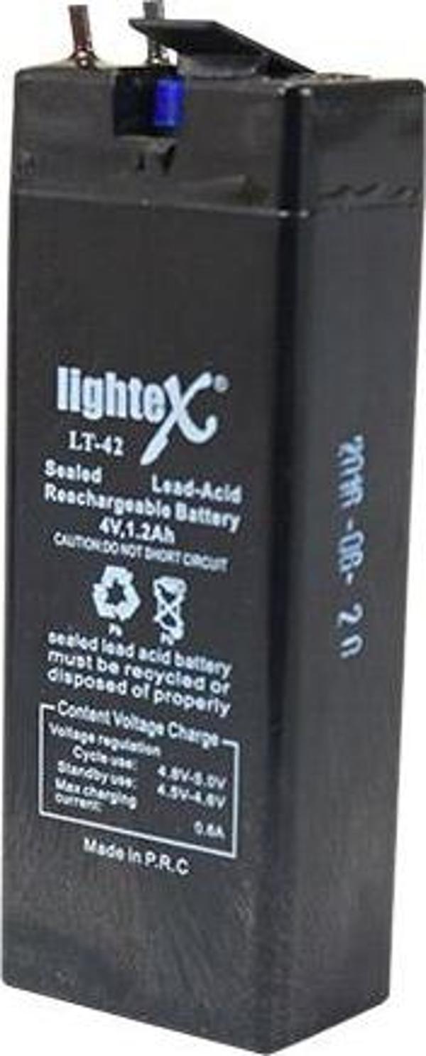LIGHTEX LT-42*LT-42N 4 VOLT - 1.2 AMPER AKÜ (35 X 22 X 90 MM)  - Image 1