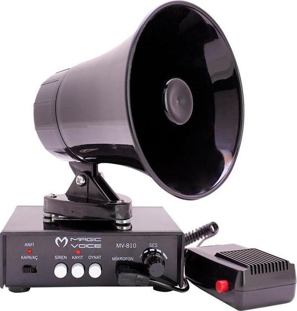 MAGICVOICE MV-800 KAYIT SİREN MİNİ PAZARCI ANFİ SETİ MIKNATISLI  (ANFİ+HOPARLÖR+MİKROFON)  - Image 1