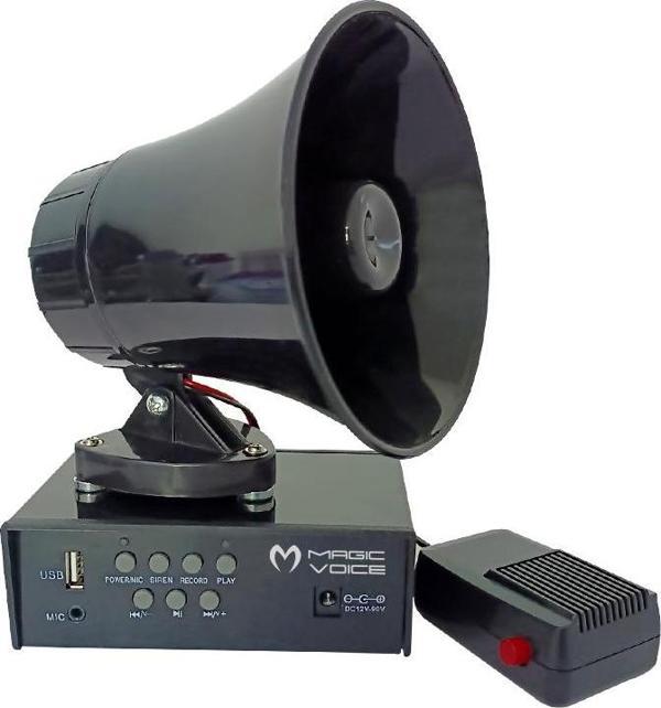 MAGICVOICE MV-800 USB KAYIT SİREN MİNİ PAZARCI ANFİ SETİ MIKNATISLI  (ANFİ+HOPARLÖR+MİKROFON) (44DEX - Image 1