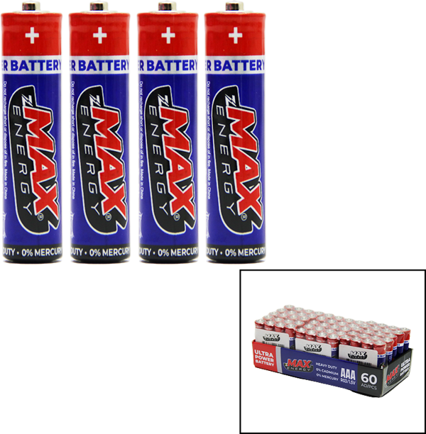 MAX ENERGY MAX-0637 PVC İNCE PİL 60 ADET  - Image 1