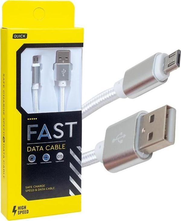 METAL ÖRGÜLÜ MICRO USB ŞARJ VE DATA KABLOSU  - Image 1