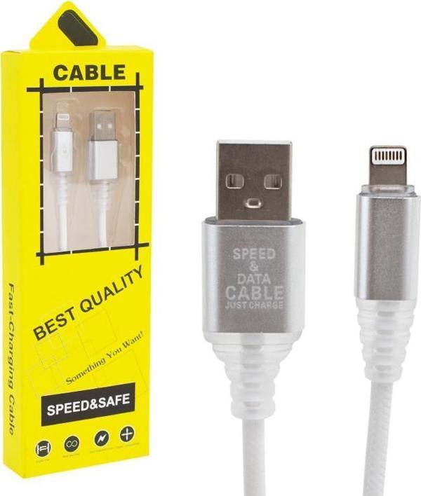 ÖRGÜLÜ RGB IŞIKLI IPHONE LIGHTNING USB DATA VE ŞARJ KABLOSU 1 METRE  - Image 1