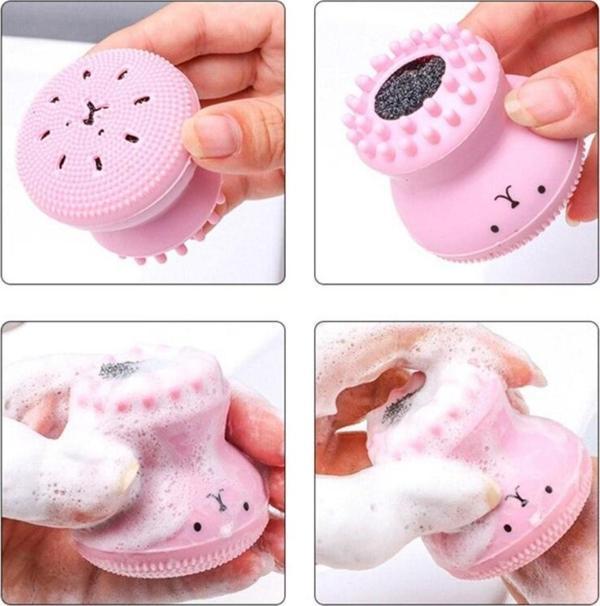 Peeling Etkili Mini El Yüz Cilt Temizleme Fırçası Silikon Temizlenmesi Kolay Siyah Nokta Giderici (4 - Image 1
