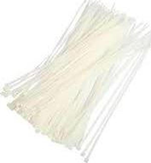 PLASTİK ÇIRT KELEPÇE 100 ADET BEYAZ 3.6X200MM.  - Image 1