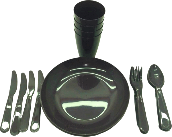 PİKNİK SETİ PLASTİK 20 ADET .TABAK-BARDAK-ÇATAL-KAŞIK-BIÇAK  - Image 1