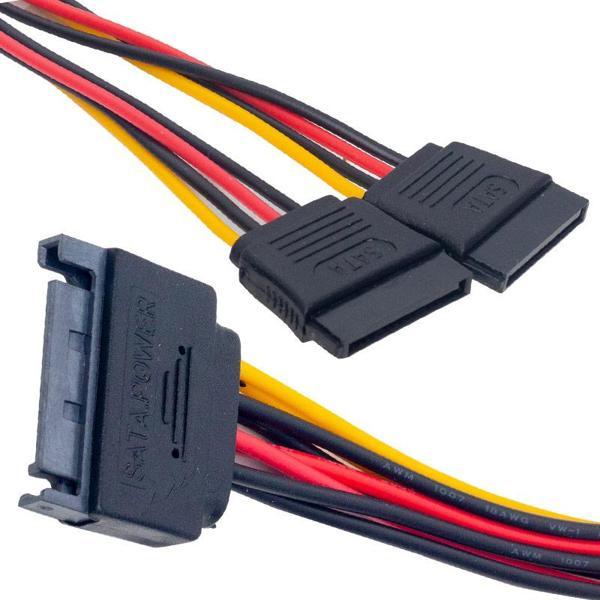 SATA POWER 15 PİN ERKEK TO 2 X SATA POWER 15 PİN DİŞİ ÇOKLAYICI KABLO  - Image 1