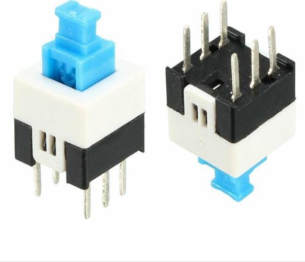 TACTILE PUSH BUTTON ON/OFF ANAHTARLI SWİTCH 7X7 MM 6 BACAKLI KİLİTLİ (IC-196)  - Image 1