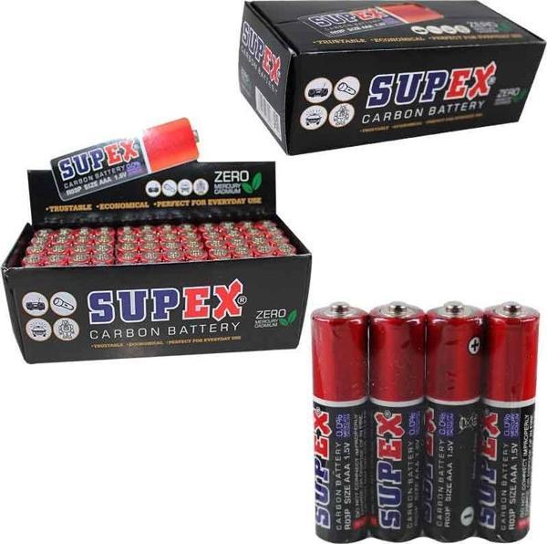 Supex R03 1.5V AAA ÇİNKO KARBON İNCE KALEM PİL 60LI PAKET - Image 1