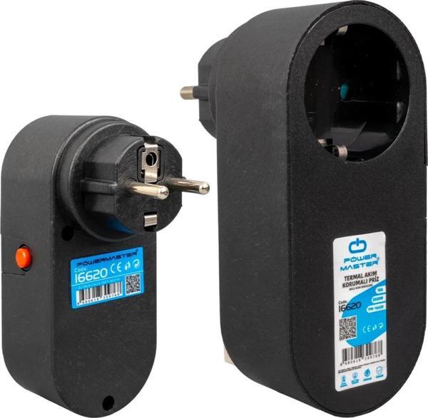 TEKLİ SİYAH OVAL KASA TERMAL AKIM KORUMALI PRİZ (10A-2500W)  - Image 1