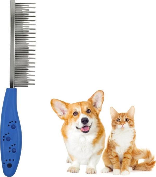 Tüy Açıcı Kedi Köpek Tarağı Tek Taraflı Metal Dişli Evcil Hayvan Bakım Fırçası - Image 1