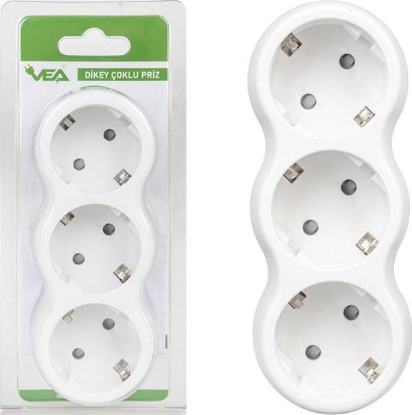 VE-2211-3WG A CLASS 3LÜ DİKEY ÇOKLU PRİZ (MADE IN MALAYSIA)  - Image 1