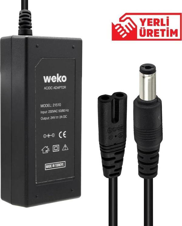 WEKO 24 VOLT - 2 AMPER PLASTİK KASA MASAÜSTÜ ADAPTÖR 5.5 X 2.5 UÇ YERLİ ÜRETİM  - Image 1