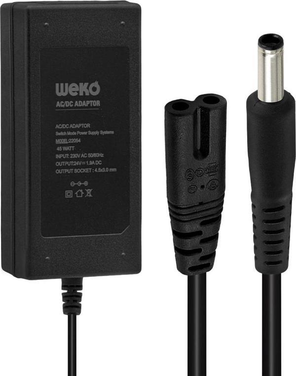 WEKO 24 VOLT 1.9 AMPER 4.5X3.0MM UÇLU NOTEBOOK ADAPTÖR YERLİ ÜRETİM  - Image 1