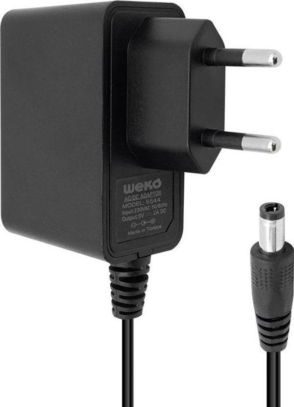 WEKO 5 VOLT - 2 AMPER -10 WATT 5.5*2.5 UÇLU PLASTİK KASA PRİZ TİP ADAPTÖR KUTULU YERLİ ÜRETİM (44DEX - Image 1