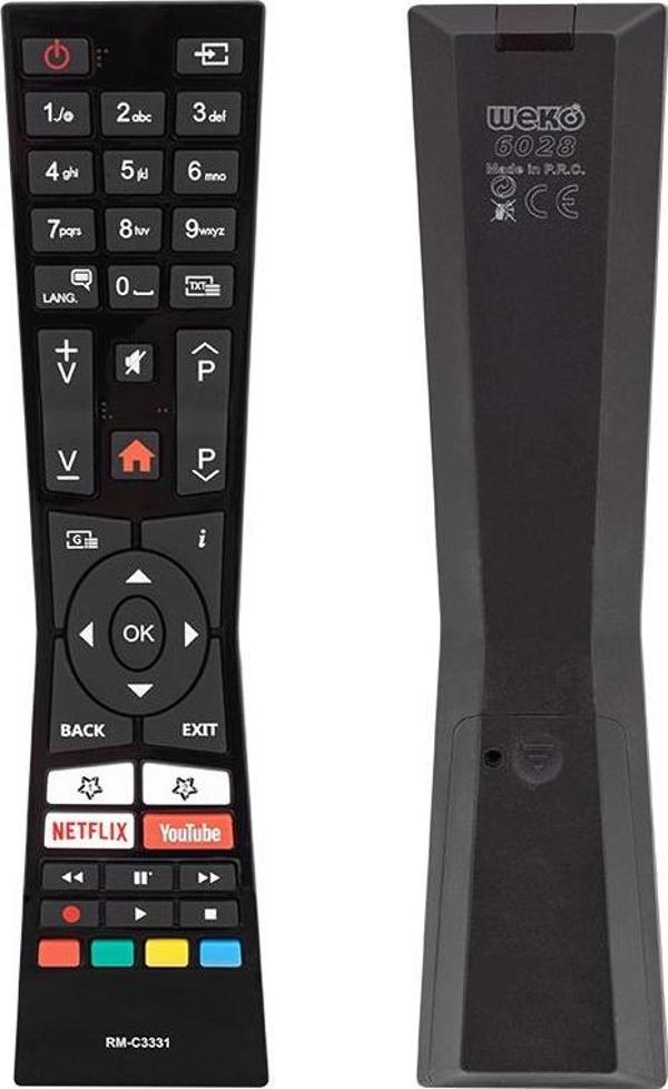WEKO KL -VESTEL-JVC RM-C3331 NETFLIX-YOUTUBE TUŞLU LCD-LED TV KUMANDA  - Image 1