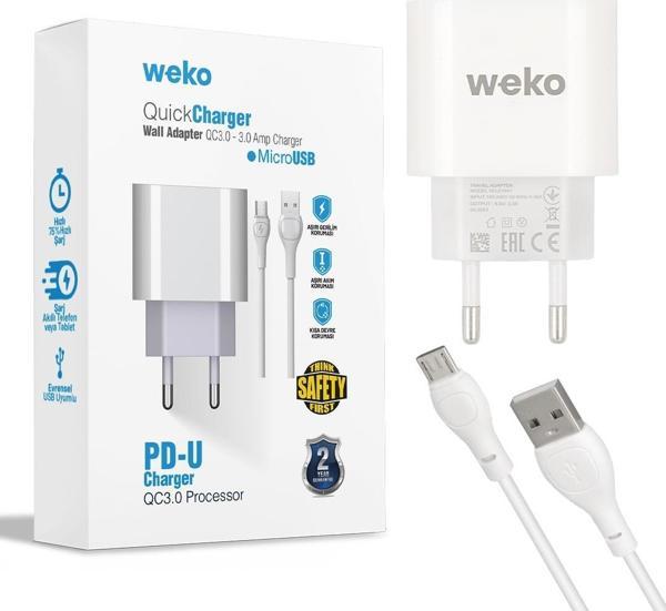 WK-21441 PDU QC 3.0 AMPER ŞARJ BAŞLIK ADAPTÖRÜ + MICRO USB KABLO (NO:1)  - Image 1