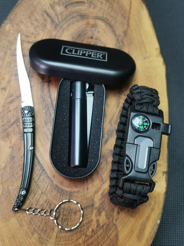 18 cm Kılçık Çakı ve Yanında Clipper Çakmak Seti - Image 1
