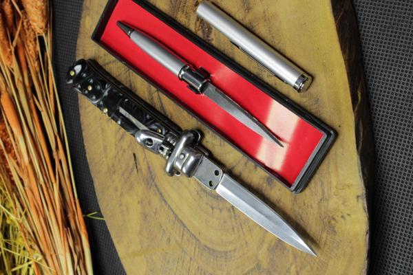 19 cm Siyah Sap Düğmeli ORJ AKC Çakı ve Kalem Bıçak - Image 1