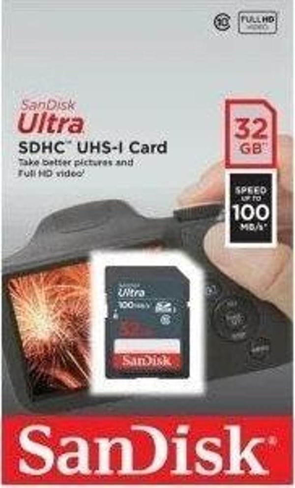 Sandisk 32GB Ultra SDHC 100MB/S UHS-I Hafıza Kartı SDSDUNR-032G-GN6IN - Image 1