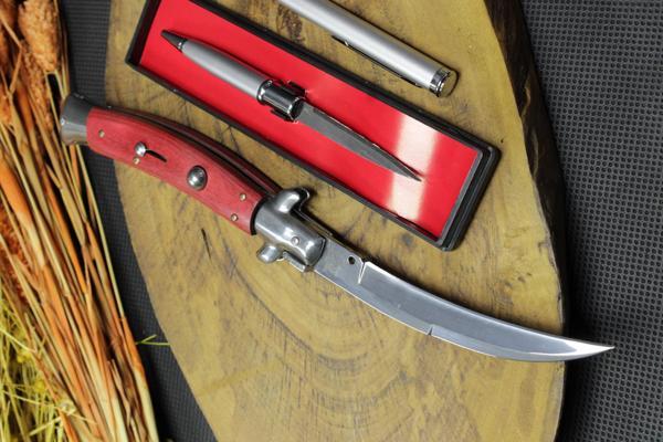 22 cm Ahşap Oval ORJİNAL AKC Çakı ve Kalem Bıçak - Image 1