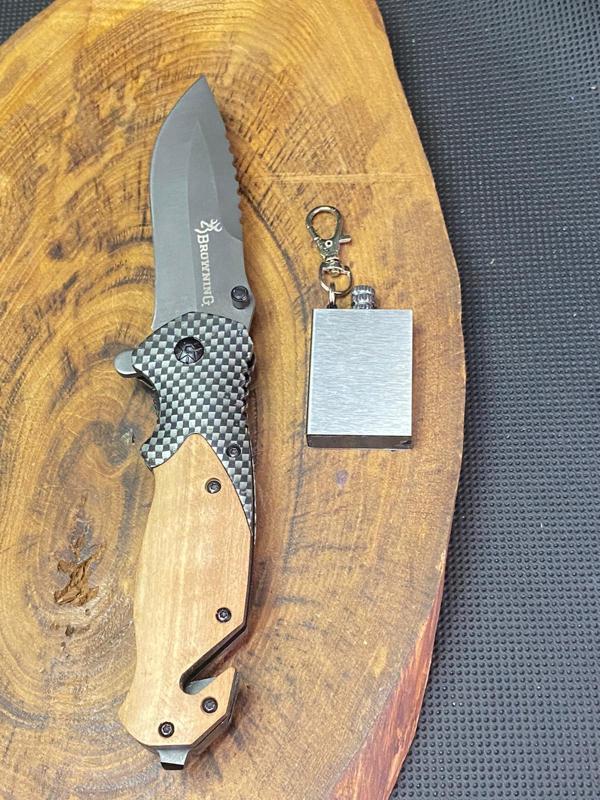Browning 21 cm Avcı Çakı + Zippo Kibrit Çakmak Seti  - Image 1