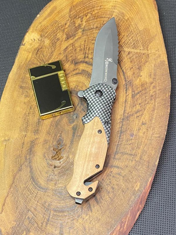 Browning 21 cm Avcı Çakısı + Dupont Tarzı Çakmak Seti  - Image 1