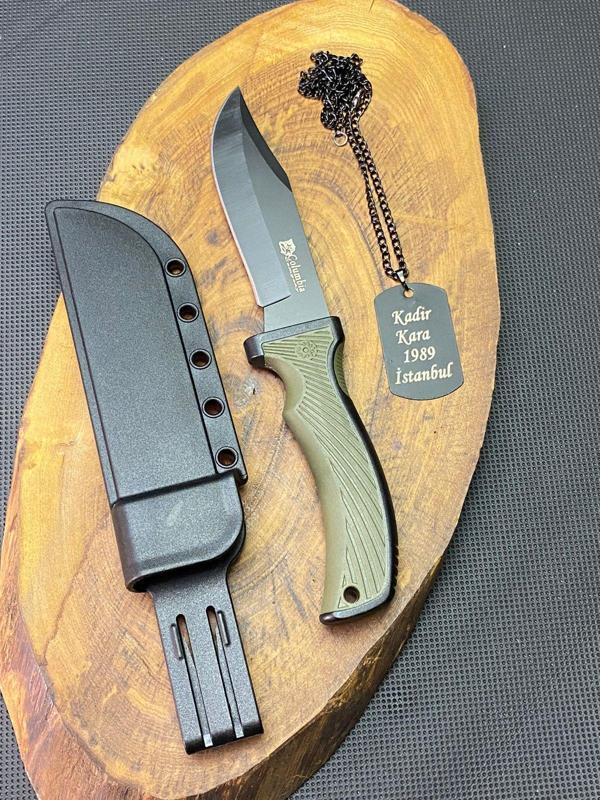 Kamp Outdoor 21 cm Avcı Bıçağı + Asker Künye Seti  - Image 1