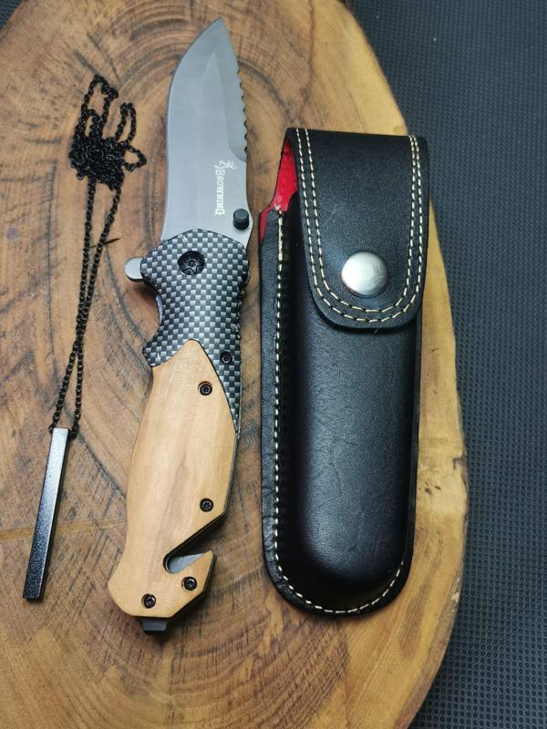 Kamp Outdoor Browning 21 cm Avcı Çakı ve Bar Kolye Seti  - Image 1