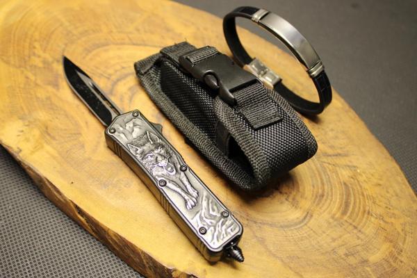 Microtech 14 cm Kurt Figürlü İçten Çıkmalı Çakı - Image 1