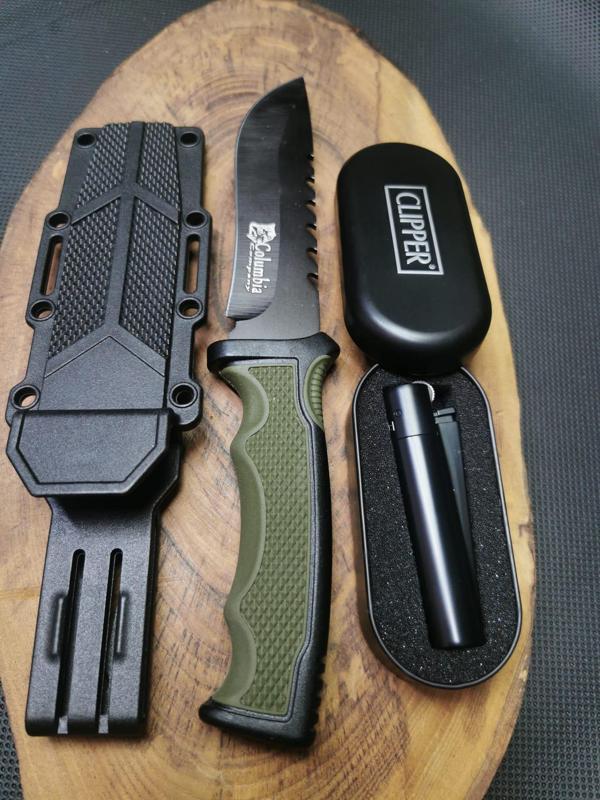 Kamp Outdoor 21 cm Avcı Bıçağı ve Clipper Çakmak Seti  - Image 1