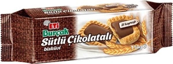 Eti Burçak Sütlü Çikolatalı Bisküvi 12 adet - Image 1