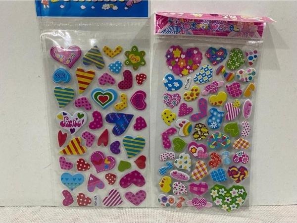 BONBON Kalpli Renkli 2'li Uzun Sticker Kabartmalı Mor New - Image 1