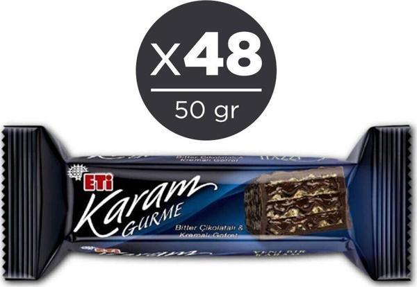 Eti Karam Gurme Bitter Çikolatalı Gofret 50 G X 48 Adet - Image 1