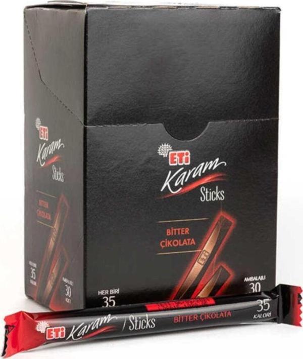 Eti Karam Sticks Bitter Çikolata 7 gr x 30 Adet - Image 1
