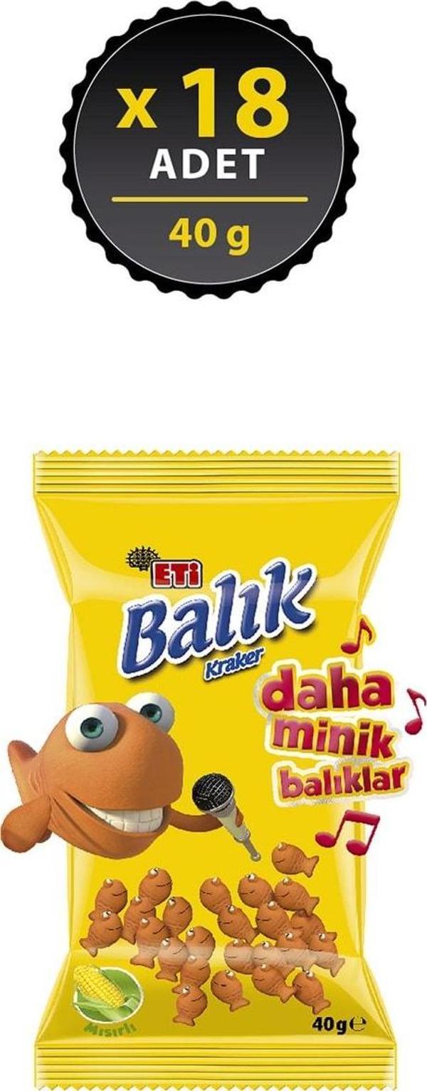 Eti Mini Mısırlı Balık Kraker 40 g x 18 Adet - Image 1
