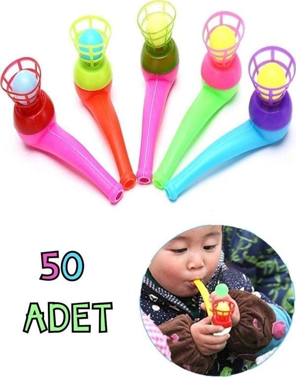 Mankii Oyuncak Saksafon Top Üfleme Oyunu Popit Eğitici Oyuncak Saksafon 50 Adet - Image 1