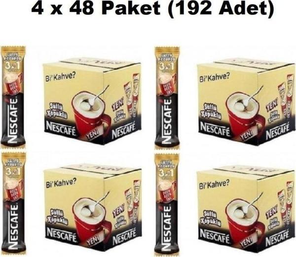 Nescafe 3'ü 1 Arada Sütlü Köpüklü 192'li ( 4 X 48'li ) - Image 1