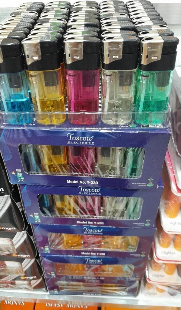 Toscow Manyetolu Çakmak 50'li Paket Şeffaf Cam Doldurulabılır - Image 1