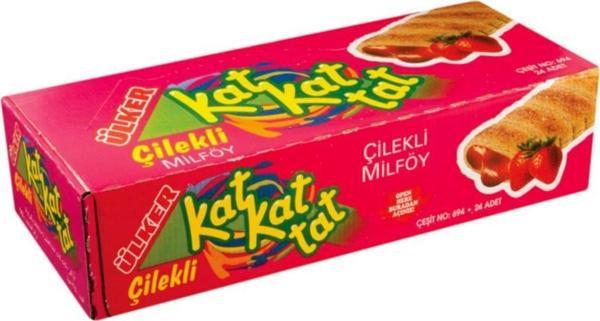 Ülker Katkat Tat Çilekli Milföy 28 g (24 Adet) - Image 1