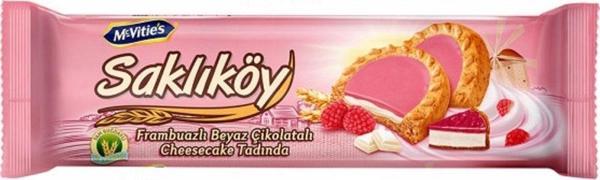 Ülker Saklıköy Frambuaz Kremalı Cheesecake Bisküvi 100 Gr X18 Adet - Image 1