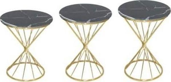 Brc Zigon 17515 RİVOLİ Siyah mermer Kırılmaz cam Metal Gold renk kaplam El Yapım - Image 1