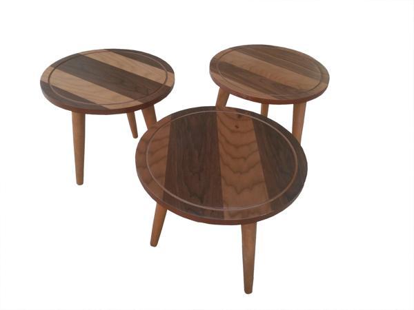 Orta 17974 Sehpa-Zigon PAPATYA Model Ceviz Kaplama Kayın Retro Ayak MDF El Yapım  - Image 1